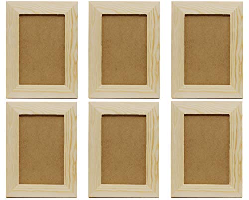 Creative Hobbies Pack of 6 - Unfinished Solid Pine Wood Picture Frames for Arts & Crafts, DIY Painting Project - Stand or Hang on the Wall - (8x6 Frame Size Holds 6x4 Pictures) for Adults and Kids by Creative Hobbies - Used condition - Image 2