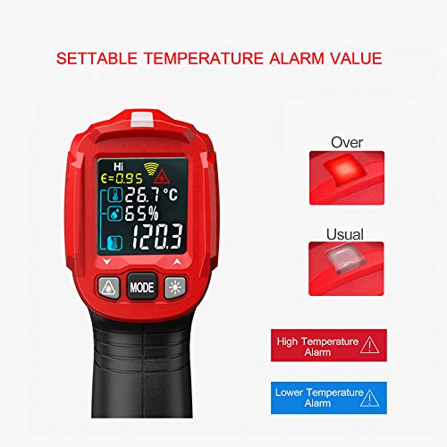 Gecheer Termômetro infravermelho sem contato com infravermelho Testador de temperatura digital portá