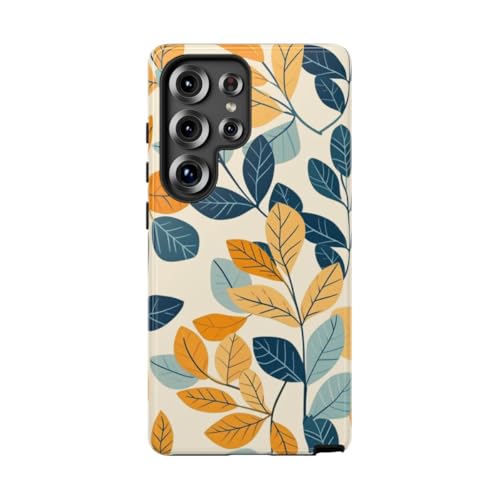 Coque Samsung S25 Ultra motif feuille colorée rigide bleu protection tendance