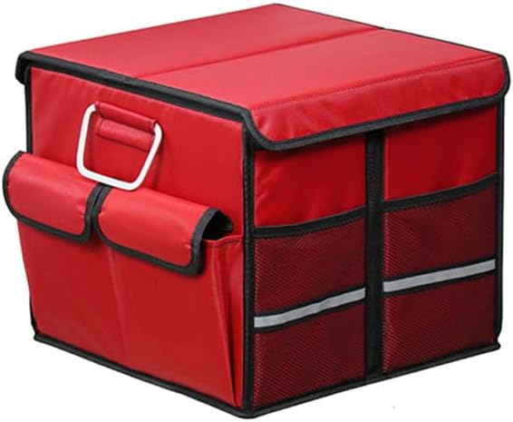 Car Boot Organiser for Smart #1 / #1 Brabus 2022, Boot Bag, Foldable, Non-Slip Base, Large Storage Space Organiser, A 36L-F Red