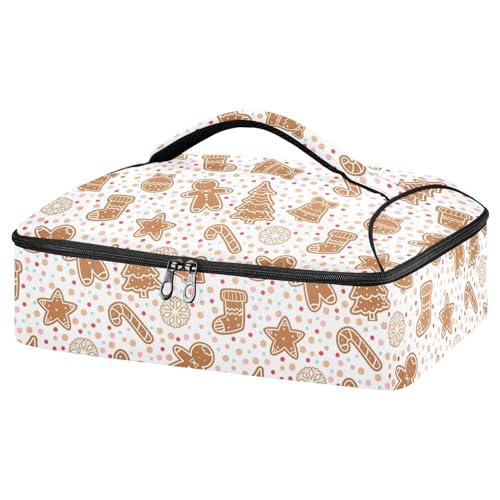 Trasportatore termico isolato per alimenti caldi o freddi borsa tote isolata per biscotti e pan di zenzero per grigliate feste picnic lasagne Multicolore Taglia unica casa