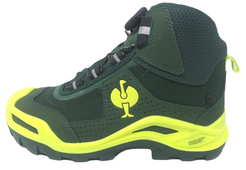 Engelbert Strauß Kastra S3, BOA Schnürsystem, grün/warngelb Schutzkappe knöchelhoch (regular, EU Schuhgrößensystem, Erwachsene, Herren, Numerisch, M, 42)