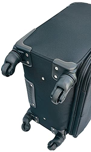 HWG® Pilotenkoffer met laptopvak, 4 wielen, reiskoffer, handbagagekoffer en trolley, aktetas voor business, zwart, zwart, 45x50x25, pilotenkoffer - Image 7