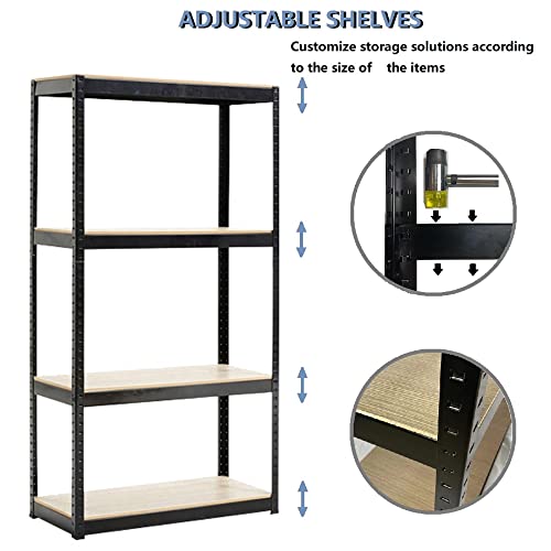 Storage Shelves - 4 Tier Adjustable Garage Storage Shelving, Heavy Duty Metal Storage Utility Rack Shelf Unit For Warehouse Pantry Closet Kitchen, 23.6" X 15.7" X 47.2", White #TOP2