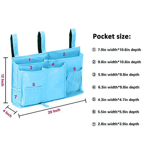 Sugaroom Bedside Storage Caddy, Bunk Bed Organizer Bed Storage Pocket Bedside Organizer Hanging Bed Storage Caddy for College Dorm Room, Hospital Bed Rails, Baby Bed, Camp by Sugaroom - Image 2