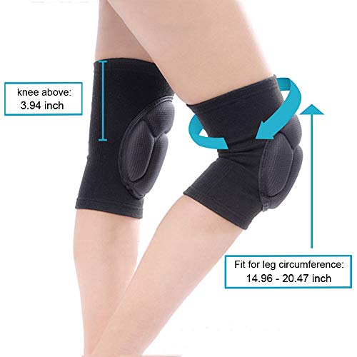 Maibu Protective Volleyball Knee Pads Thick Sponge Anti-Collision Kneepads Protector Non-Slip Wrestling Dance Knee Pads Support Sleeve For Outdoor Sport(1 Pair,Black) #TOP1