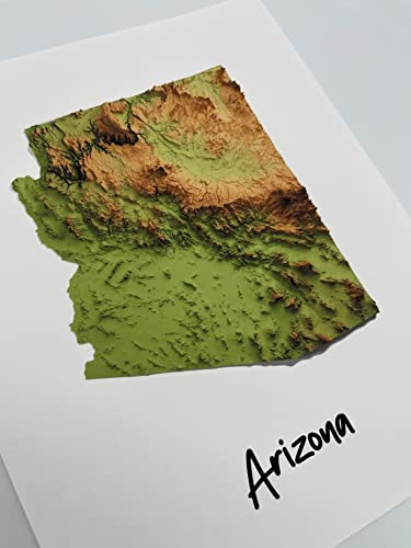 Susie Arts 11X14 Unframed Puerto Rico United States 3D Topography Terrain Modern Relief Abstract Map Art Print Poster Wall Decor Sdap697 #TOP3