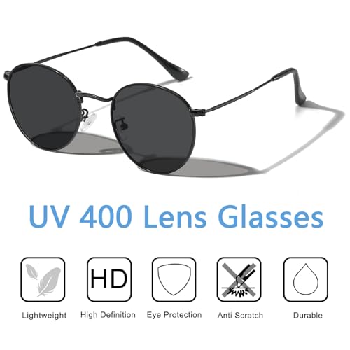Small Round Polarized Sunglasses for Men Women Metal Frame Classic Retro UV400 Protection Unisex Vintage Shades4