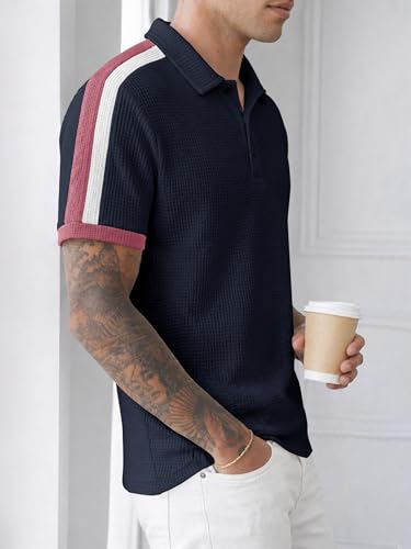 Image of Noble Monk Men's Regular Fit Polo Neck T-Shirt | Half Sleeve
