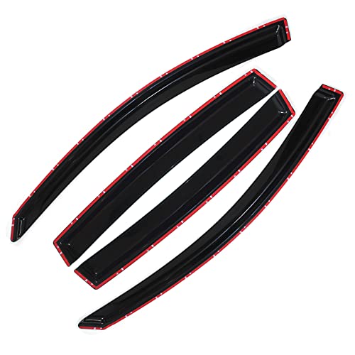 D&O Motor 4Pcs Front+Rear Jdm Smoke Sun/Rain Guard Outside Mount Tape-On Window Visors Compatible With 07-12 Altima 4-Door Sedan #TOP2