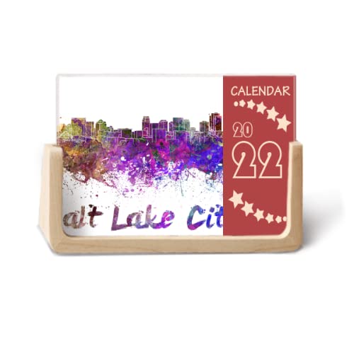 Calendrier Salt Lake City 2022 aquarelle pour décorer un bureau moderne