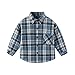 Fashion Clothing Boys Flannel Plaid Long Sleeve Shirt Button Down Plaid Casual Spring Fall Shirts with Chest Pocket 4-9 Years Blue 7 Years