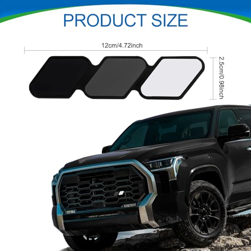 Image of Tri-Color Grille Decor Badge, Front Grill Emblem, Tri-Color Grille Badge Emblem Decoration Accessories, Grille Insert Trims Car Decor Fit for Tacoma 4Runner Tundra (Black Gradient)