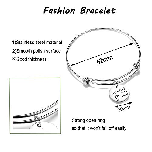Image of Detailed Confirmed in Christ Dove Charm Bracelet Confirmation Bracelet