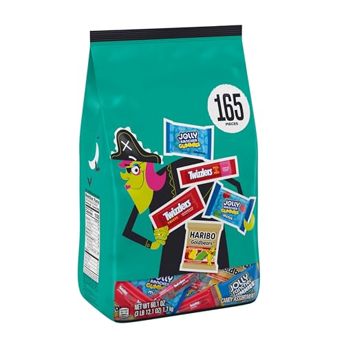 HARIBO, JOLLY RANCHER and TWIZZLERS Assorted Fruit Flavored, Halloween Candy Bulk Bag, 60.1 oz (165 Pieces) image 3
