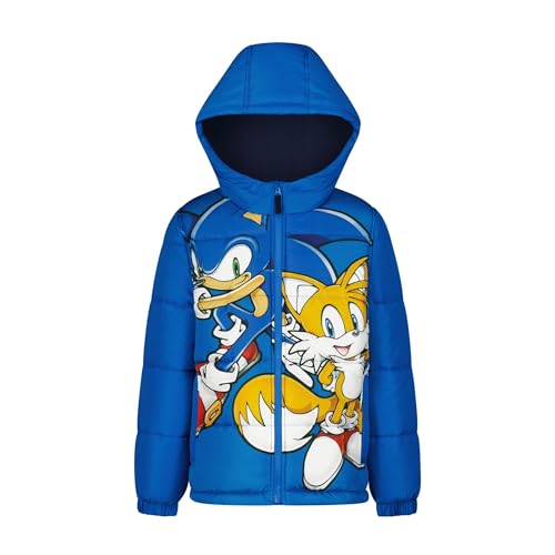Sonic the Hedgehog Boys’ Heavyweight Puffer Hooded Bubble Jacket Winter Coat