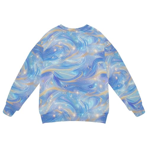 JUNZAN Liquid Blue Kids Girls Sweatshirt Hoodie Long Sleeve Fall Tops Shirts Sports 4T2