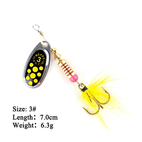Mepps Bass Fishing Lure with 3Pcs Metal Hard Lure Spoon Isca Artificial