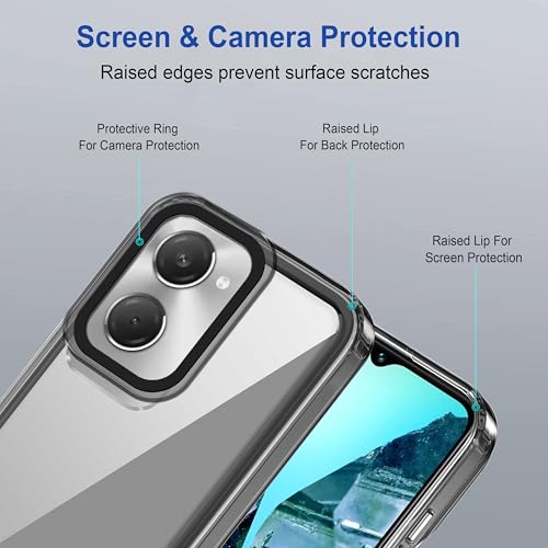 Image of Zapcase Back Case Cover for iQOO Z9 Lite 5G | Compatible for iQOO Z9 Lite 5G Back Cover | Case Cover with Camera Protection | (TPU + PC | Translucent Black)