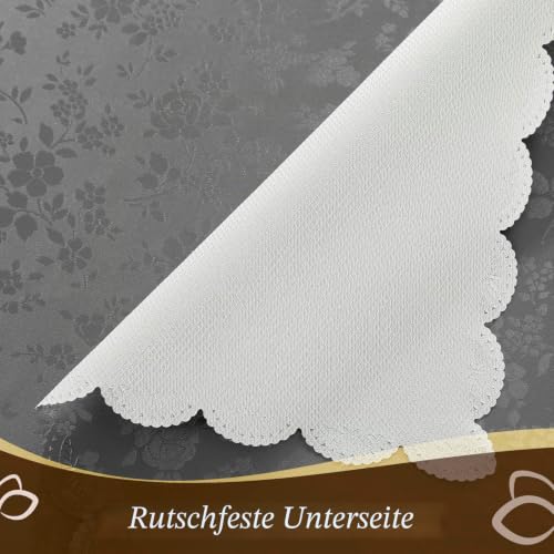 Romanstile Wachstuchtischdecke Outdoor Mitteldecke 100x100 grau Tischdecke abwaschbar 350GSM… – Ansicht 5
