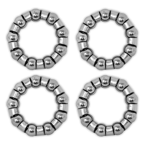 IBK Gaiola de esferas para movimento central de 1/4 polegadas, 4 unidades, rolamento de esferas para bicicletas, 4 rolamentos de gaiola de rotação de 9 esferas