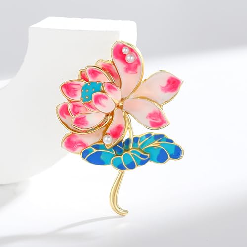 Image of Rhinestone Flower Brooch 18K Gold Plated Flower Floral Brooch Elegant Pearl Lapel Pin Costume Jewelry Thanksgiving Day Birthday Wedding Gifts for Mom Wife