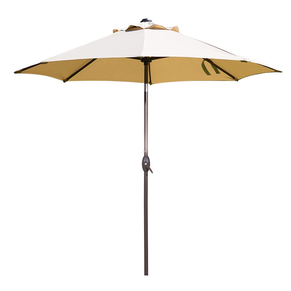 Amazon Com Abba Patio 9 Feet Patio Umbrella Market Outdoor Table Umbrella With Auto Tilt And Crank Beige Garden Outdoor