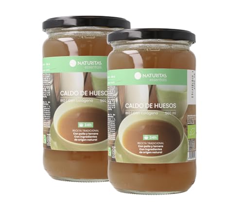 Pack Caldo de huesos Bio | 2 unidades de 500ml BIO , Colágeno, Pollo y Ternera | Naturitas Essentials