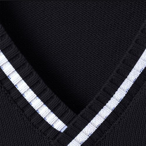 Boys Girls School Knitted Sweater Vest Sleeveless V Neck Knit Vest Warm Knitwear Fall Winter (Navy, 13-14 Years)3