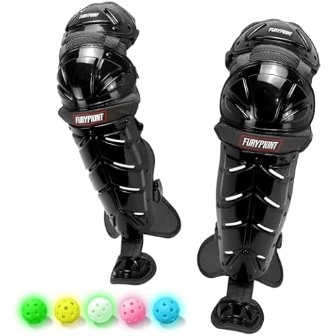 Furypiont Baseball/Softball Leg Guard Foot Guard,Double Knee Full Wing Shin Guards with Adjustable Straps,16.5" Leg Guards for Youth Adult Cover