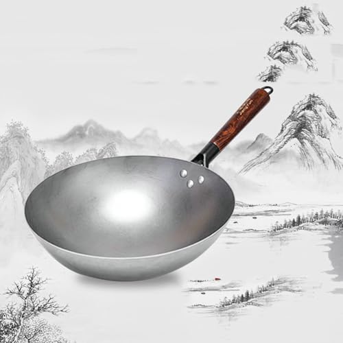 Wok de Hierro Tradicional de 28 cm con Mango de Madera y Acero miniatura 4