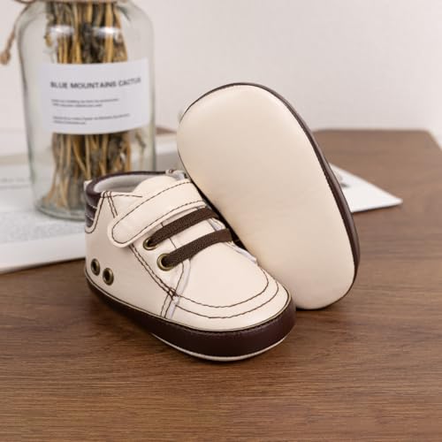Image of CENCIRILY Baby Boys Girls High Top Sneakers Soft Soles Anti Skid Infant Ankle Shoes Toddler Prewalker First Walking Crib Shoes