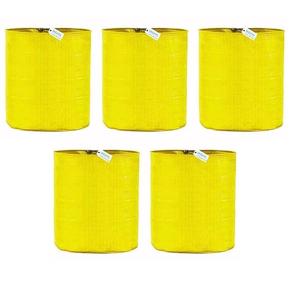 MAHIRA HDPE Poly UV Protected Round Nursery Plants Grow Bags 15x18 Inch Pack of 5, Yellow Color Suitable for Terrace and Vegetable Gardening (B0DB2DC5FL) Amazon Price History, Amazon Price Tracker