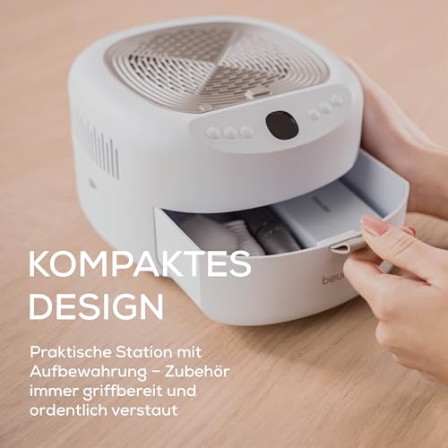 Beurer MP 200 StudioNails Pro Maniküre-/ Pediküre-Profistation 3-in-1, elektrischer Nagelfräser mit UV-/LED-Lampe & Staubabsauger, geeignet für Gel - und Acrylnägel, 26 000 U/min, 9 Aufsätze