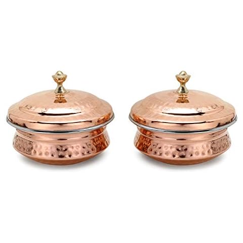 Zap Impex Copper Serving Bowl Set Cover