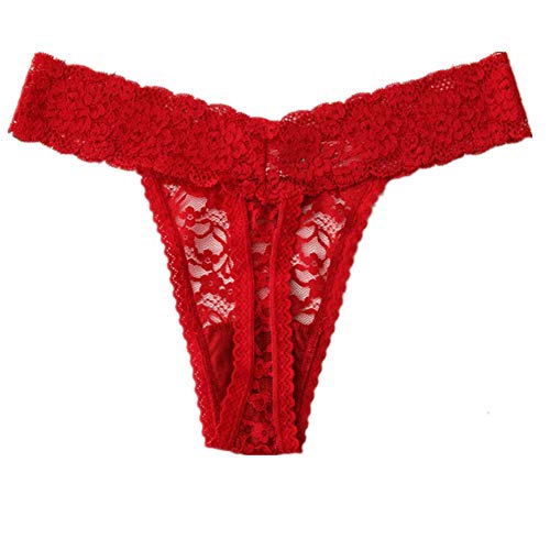Women's Sexy Lace Thongs V Cheeky Underwear See Through Panties Pack of 54