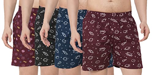 Image of GoSriKi Men's Cotton Printed Boxer Shorts (Pack of 4) (ANL-BXR-PACK-4-GS-072)