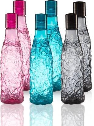 Image of Finner Designer Mosaic Bottle - 1000ml - PET (Pack of 6, Multicolor, PET) 1000 ml Bottle (Pack of 6, Multicolor, PET) WB-7