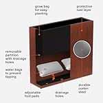 Large Corten Steel Planter Box Outdoor, 30" H x 34" W x 10" D,Tall Rectangular Metal Rusted Planters with Grow Bag,Naturally Rusting Steel Flower Pot,Rustic Décor for Patio,Garden,Deck,Backyard - Image 4