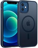 FNTCASE for iPhone 12 Phone Case: for iPhone 12 Pro Magnetic Matte Textured Military Grade Drop Protection Translucent Cell Cover - Slim Durable Shockproof Protective Bumper