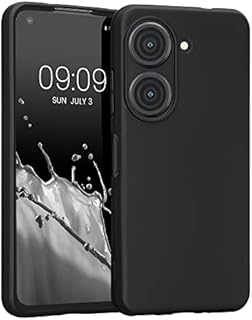 kwmobile Etui kompatybilne z Asus Zenfone 9 - miękkie etui silikonowe TPU - etui nadaje się do bezprzewodowego ładowania - czarne matowe