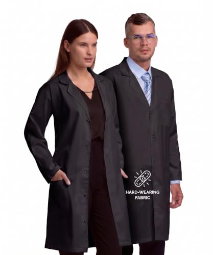 Image of Lab Coat for Men and Women, 40 Inch Length Relaxed Fit Doctor Coat, 3 Pocket Medical Coat Nurse Scientist Technician