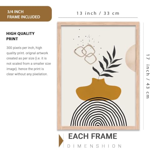 Image of kotart Painting for Wall Decoration - Modern Art Wall Decor Framed Painting for Living Room Bedroom - Framed Wall Posters /Paintings with Frame (11 x 14 inch, Multi) Set of 3 (Art 6, 13x17 inch)