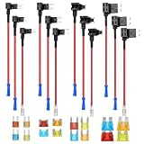 Menibeuty 12 Stück Stromdieb Kfz Set (Standard/Mini/Micro/Micro2) – Inkl. 16 Sicherungen (5A 10A 15A 20A) – Sicherungsadapter für PKW LKW Wohnmobil & Motorrad Schnelle Installation ohne Kabelschneiden