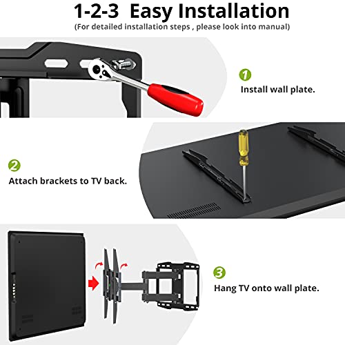 Usx Mount Full Range Indoor Outdoor Tv Mount Up To 132Lbs Full Motion Weatherproof Tv Wall Mount For 47-84 Inch Tvs Swivel Articulating thumb #5