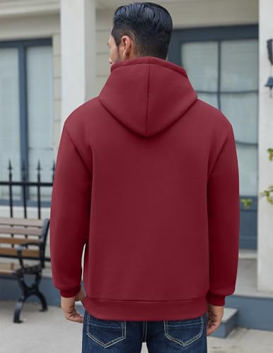 Image of COOFANDY Men Cotton Fleece Hooded Sweatshirt Casual Long Sleeve Hoodies Pullover Fashion Drawstring Hoodie with Kanga Pocket