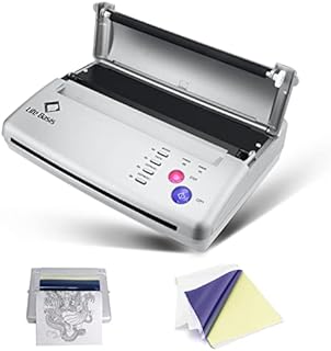 Life Basis Tattoo Stencil Transfer Machine Thermal Tattoo Kit Copier Printer Thermal Printer for Men and Women with Free 10pcs Tattoo Stencil Transfer Paper Silver Update Version