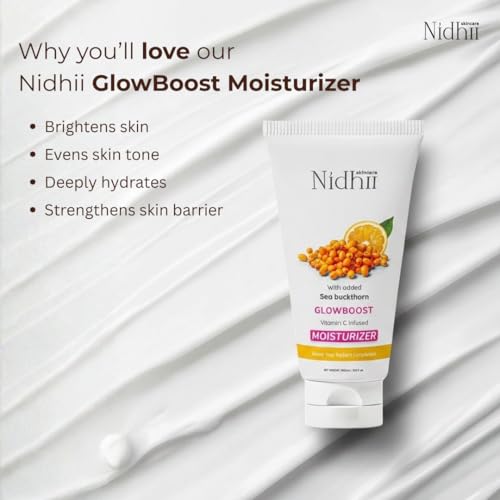 Image of Vitamin C Moisturizer | Vitamin E & Seabuckthorn | Lightweight, Oil-Free Face Moisturizer | Brightening & Deep Hydration | With Niacinamide & Shea Butter | For All Skin Types Men & Women | 100 ml