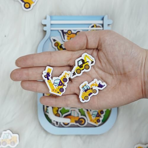 Image of 9 inch DIY Name 45 Construction Car Magnetic Reward Jar Gifts for Classroom Teacher Kids Potty Training Chore Chart Toddler Good Behavior Management Tools Back to School RWJ-03-CON-M