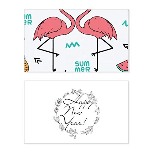 Tarjeta de flamenco con mensaje de bendición: amor eterno en Año Nuevo